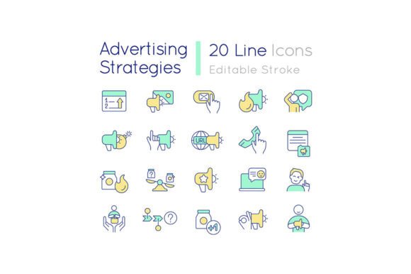 Advertising Strategies Svg Color Icons for Modern Graphics