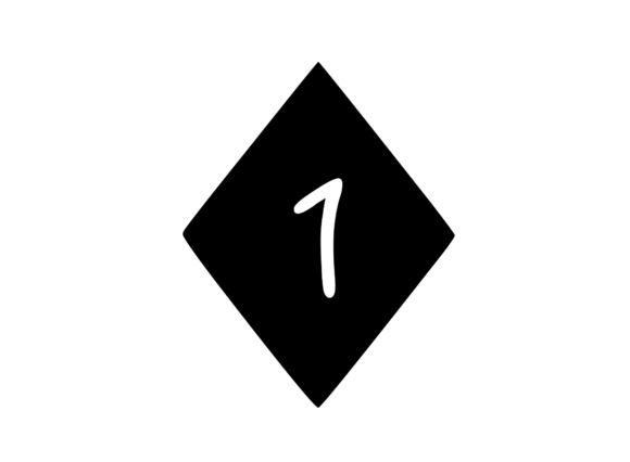 Diamond Shape with Playful Mono 1 for Graphics and Crafts