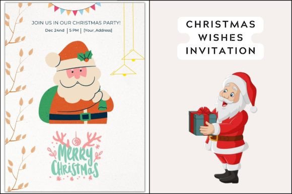 Editable Christmas Wishes Invitation: Premium Graphics for Crafters