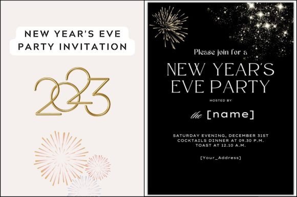 Editable New Year Invite Card: A Review of Graphics for Editorial Use