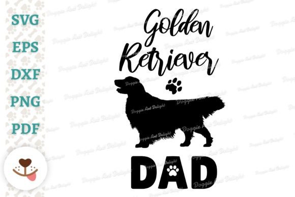 Golden Retriever Dog Dad Svg Png Dxf Pdf for Graphics and Crafts