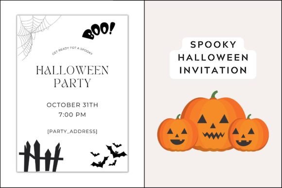 Halloween Party Invitation - Editable Graphics for Seasonal Campaigns