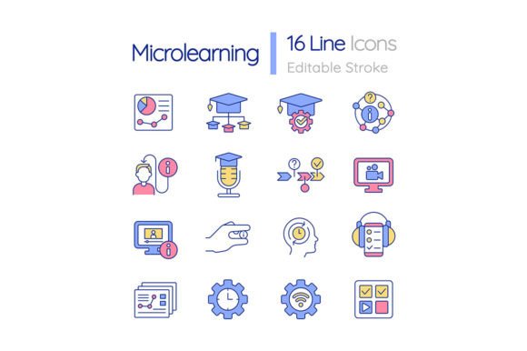Micro Learning in Education Svg Icons Review