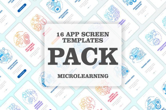 Microlearning Mobile App Screen Set