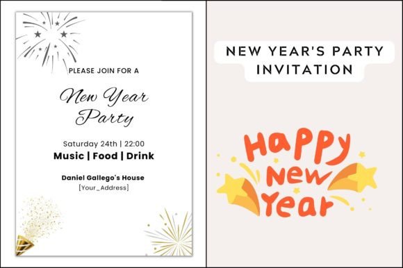 New Year Invitation Card Background: Essential Graphics for Crafters