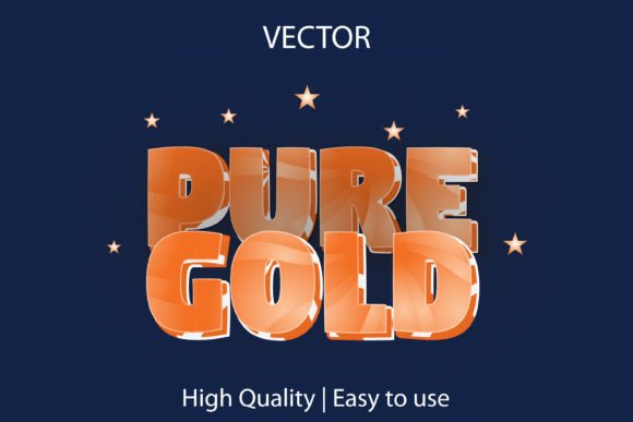 Pure Gold Pure Gold Vector Text Effect for Graphics and Textures