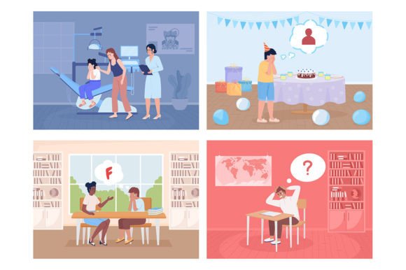 Stressful Situations Illustrations: Graphics for Editorial Trust