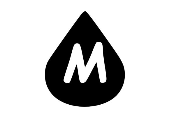 Water Droplet with Playful Mono M Graphics for Crafts